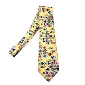Alynn Neckwear Patchwork Fish Silk Tie Casual Gift Fishing Classic Artcore Suit
